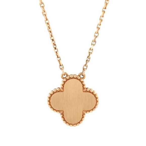 Van Cleef & Arpels Vintage Alhambra Pendant Necklace 18K Rose Gold and TigerEye - Picture 2 of 6